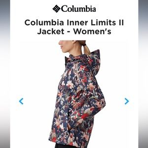 Columbia Inner Limits II Rain Jacket Nocturnal Birds Floral Women's Size XS